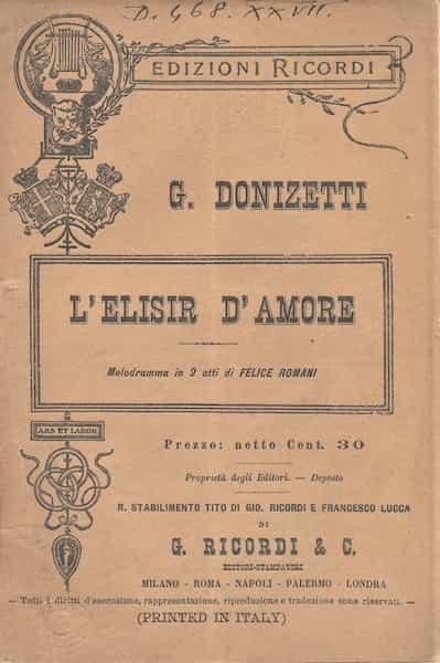 l'elisir d'amore by gaetano donizetti